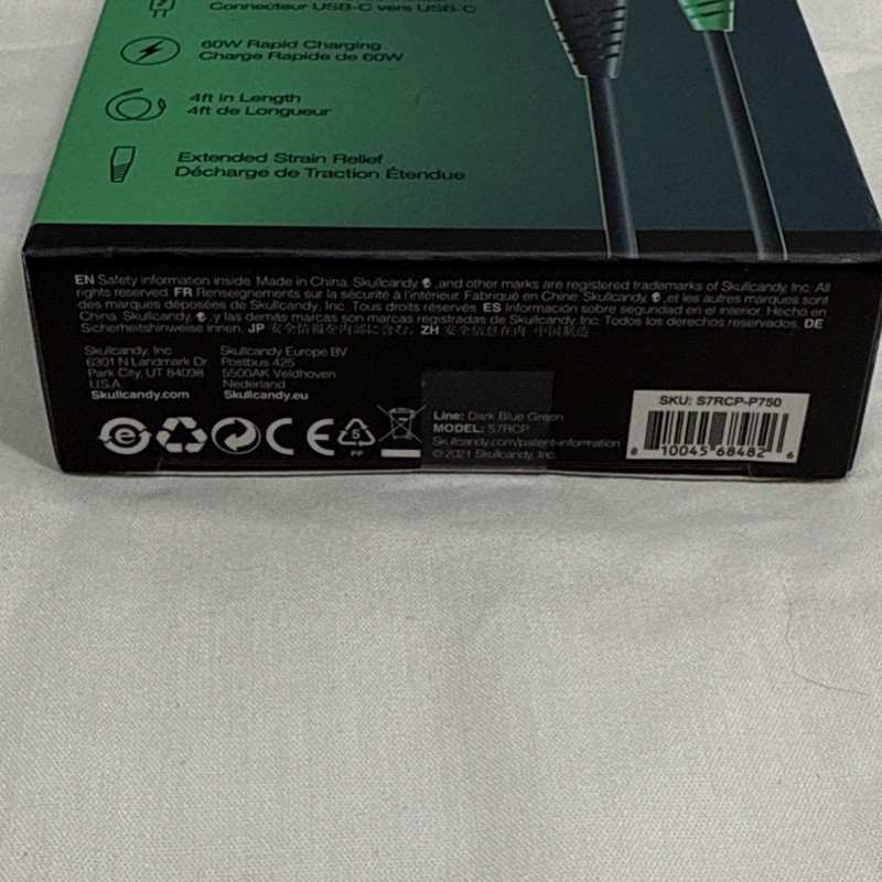 Skullcandy Line Charging Cable USB-C to ISB-C 4ft Long, 60W Rapid Charge ~ NEW gallery