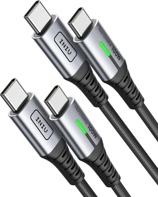 2-Pack 6 Ft Type C Charger Premium Nylon USB a to Type C Charging Cable