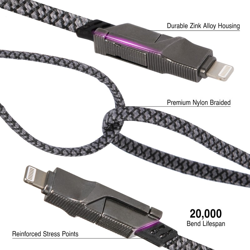 Multi Pack 4 in 1 Charging Cable USB C Micro USB 65W Fast Charge Cord gallery
