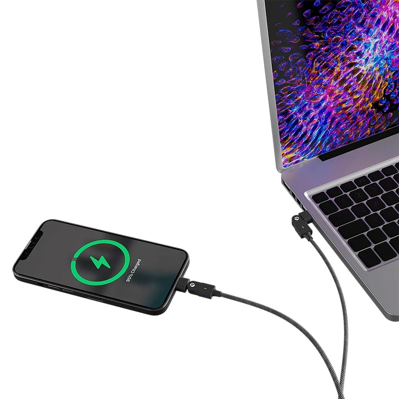 Raycon® Magic Spin 100Watt USB-C® to USB-C® Charge and Sync Cable 3.3 Ft.- Mint gallery