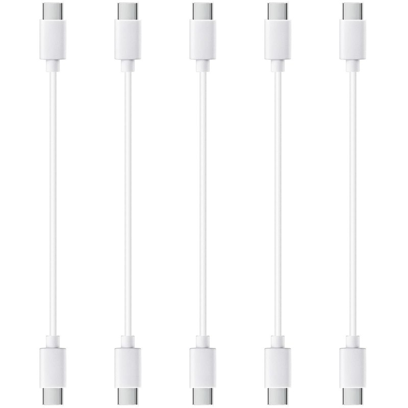 USB C to C Cable 5 Pack 1 Foot 12 Inch 60W Fast Charging TPE Cord