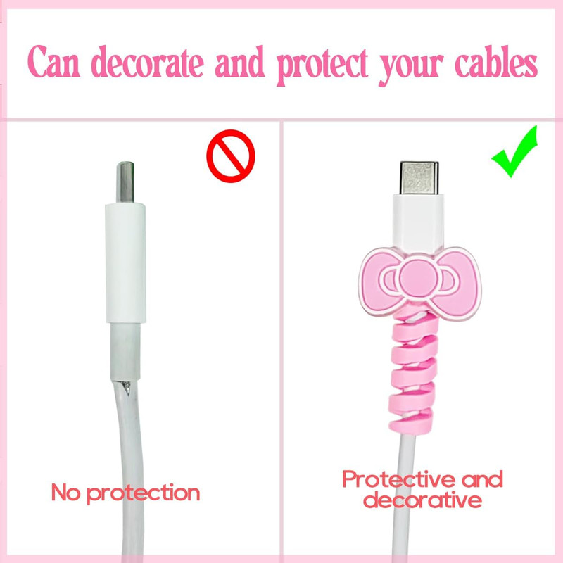 10 PCS Cartoon Silicone Charger Cable Protector Mobile Phone Charger End Cord Co gallery