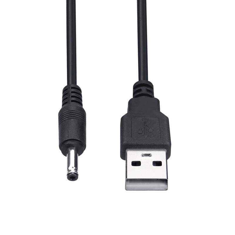 5-Pack USB to DC 5V Power Cable, 3.5mm x 1.35mm Barrel Plug Cord 5 ft Black gallery