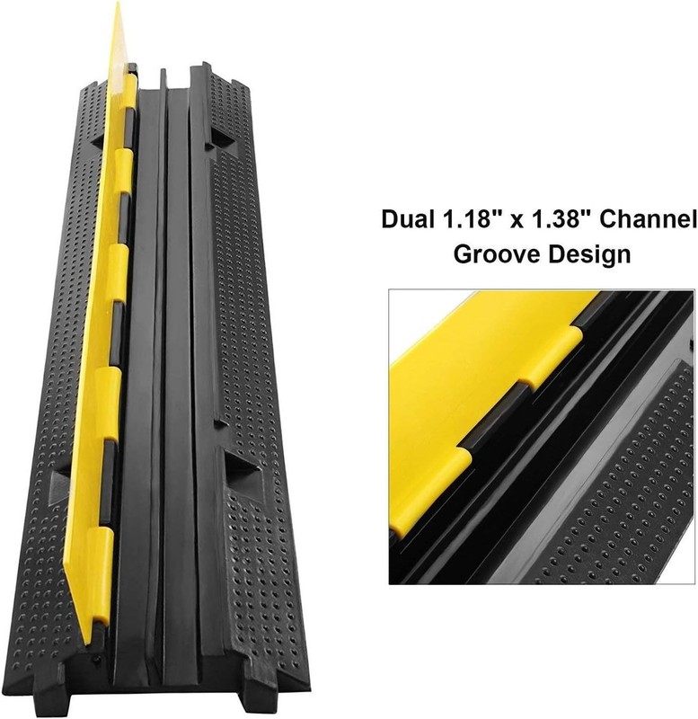 3 Pack Heavy Duty Rubber Cable Protector Ramp for Driveways and Wires gallery