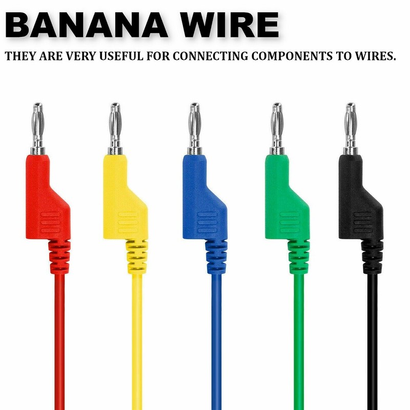 Solderless Banana Plug Male to Male Cable Multimeter Test Jumper Wire 1000V/15A gallery