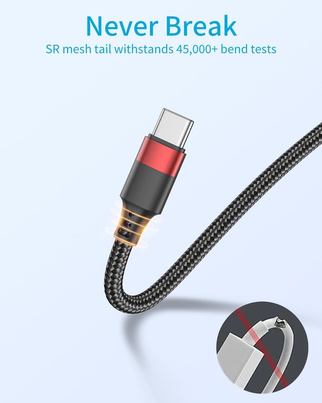 1.5 FT USB C Cable, Short USB to USB C Cord [18 inch, 3 Pack] Braided USB Typ... gallery