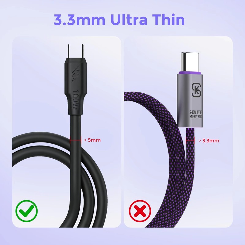 USB C to USB C Cable 240W Fast Charging Type C Charger Cord for iPhone Samsung gallery