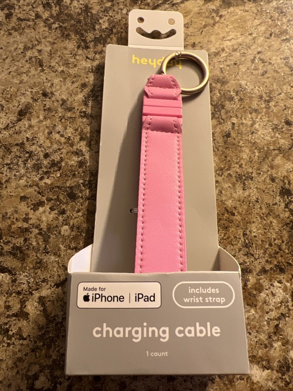 heyday™ Wrist Strap with 8″ Lightning to USB-A Charging Cable Teal for iphone