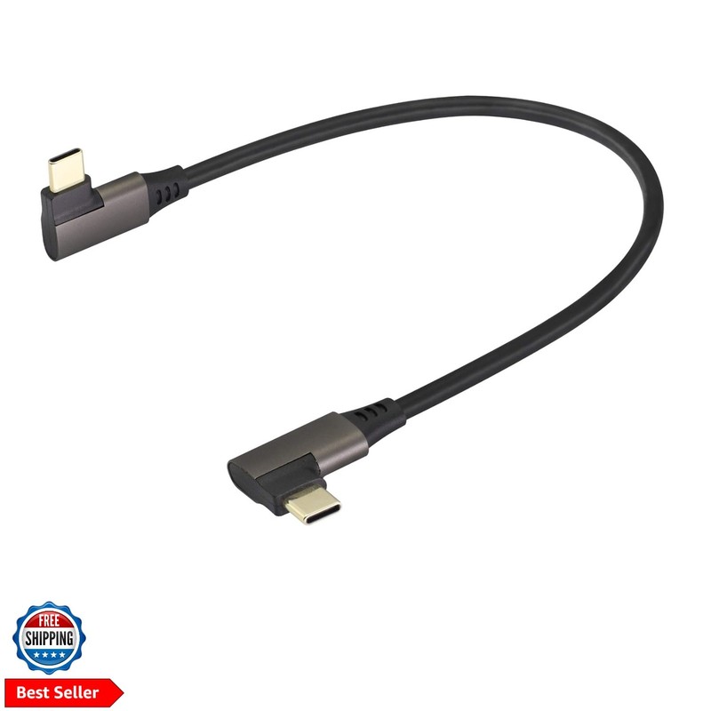 90 Degree USB 3.1 Type C Cable Right & Left Angled 3.1 USB Type C Male 4K@60H…