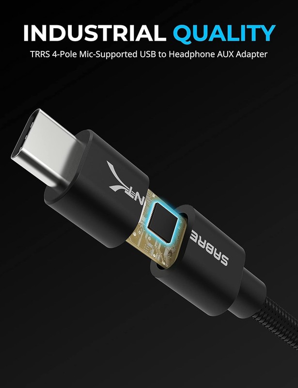 USB Type C to 3.5mm Dual Function Audio Jack Active Adapter 20" Cable CB-UC35 gallery