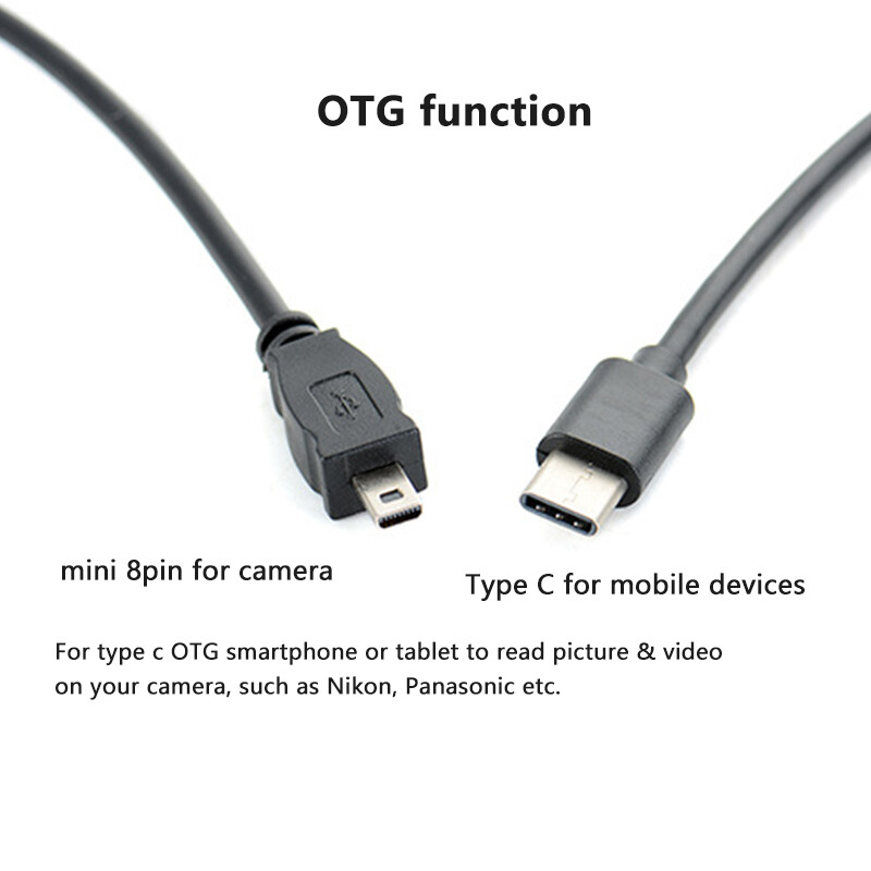 30cm USB Type-C 3.1 Male to MINI 8 PIN Male OTG Cable Type C Cord Camera USB 2.0 gallery