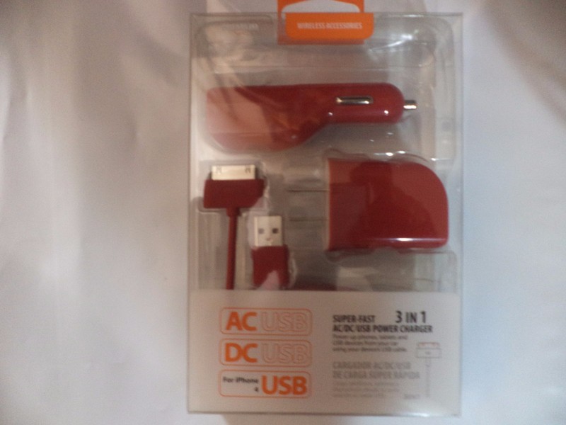 Reiko 3-In-1 Charger USB Data Cable Apple iPad,iPad2,iPad3,iPhone4/4G/4S Pink gallery