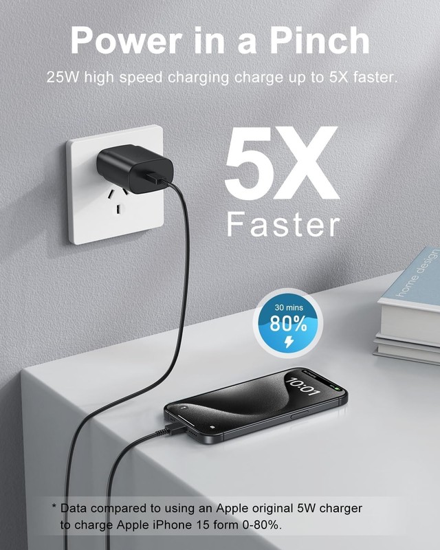 Universal Compatibility 25W Type C Fast Charger with Extra Long Charging Cables gallery