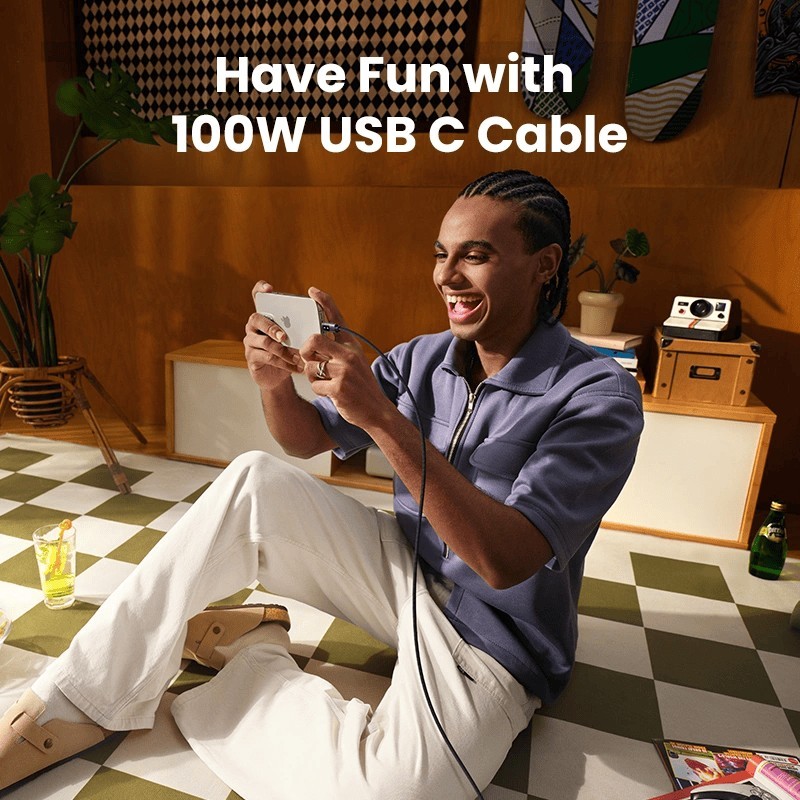 2m USB-C to USB-C Cable 100W PD 5A Fast Charging Cord for Laptop, Phone, MacBook gallery