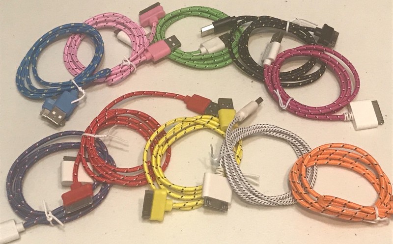 Round Braided Rugged Nylon Charger Cable Power Cord for iPhone 4 4S 3GS iPod 1