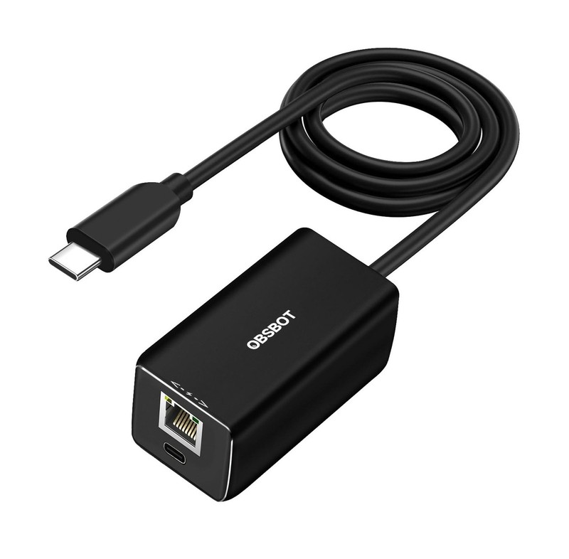 OBSBOT USB-C to Ethernet Adapter,Lower Latency,10/100 Mbps Data Transfer Rate...
