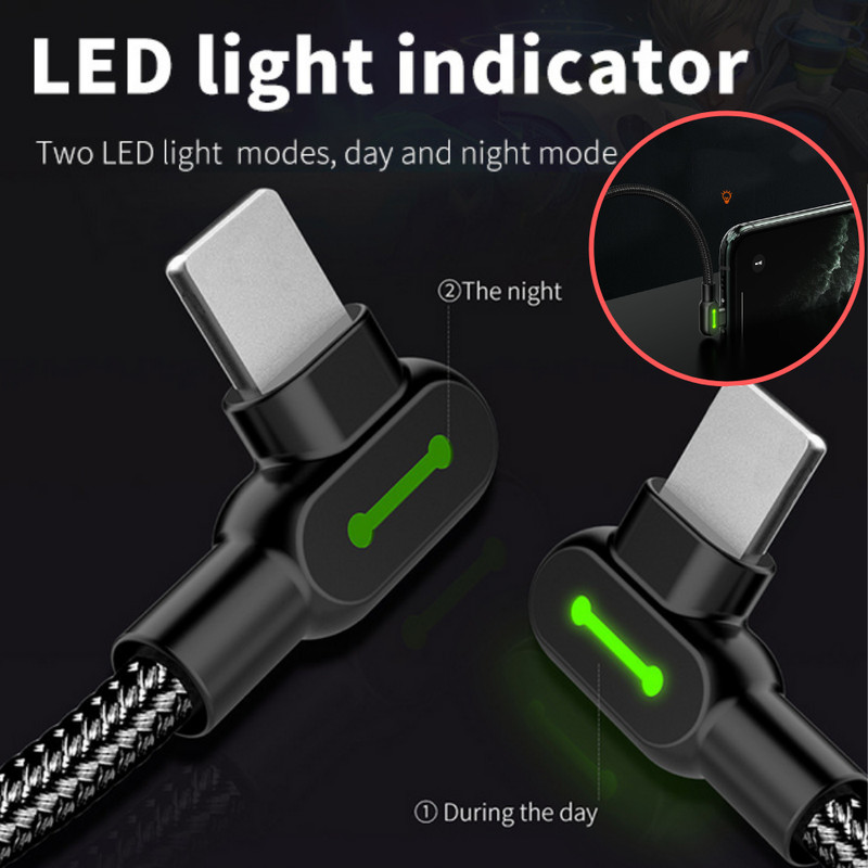 3 Pack Mcdodo 90 Degree USB Charger Cable 4/6/10Ft For iPhone 13 11 8 6 LED Cord gallery