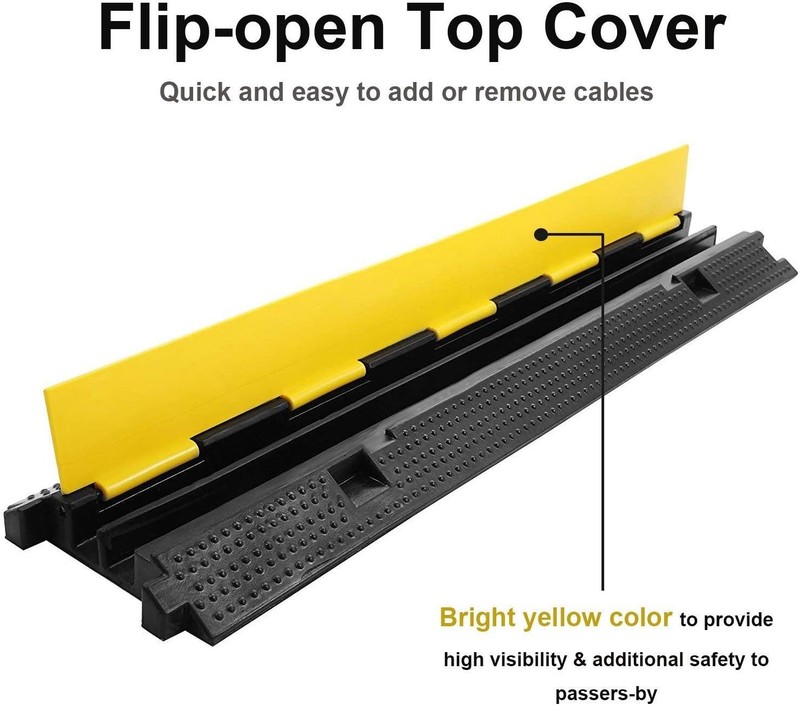 3 Pack Heavy Duty Rubber Cable Protector Ramp for Driveways and Wires gallery