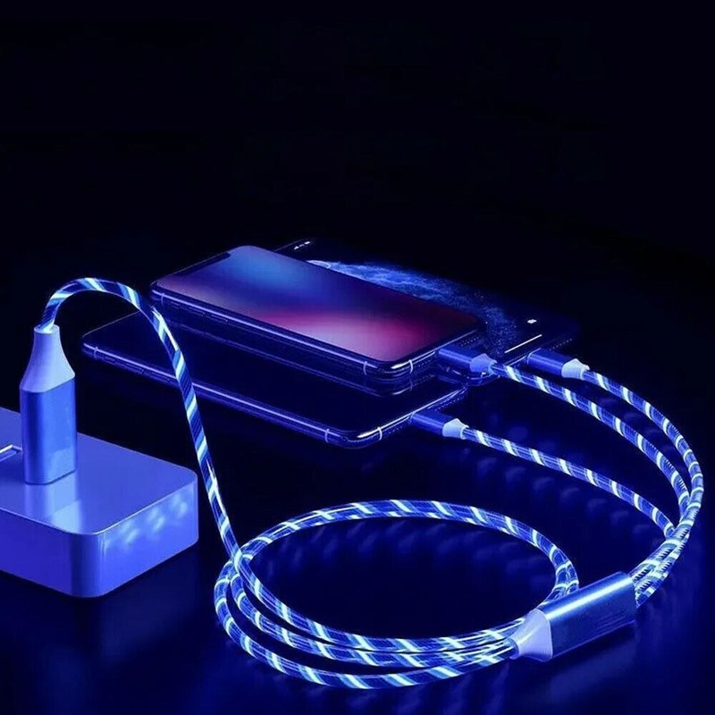Light Up Flowing Led Type C Fast Charging Charger Cable Cord For Samsung Huawei gallery