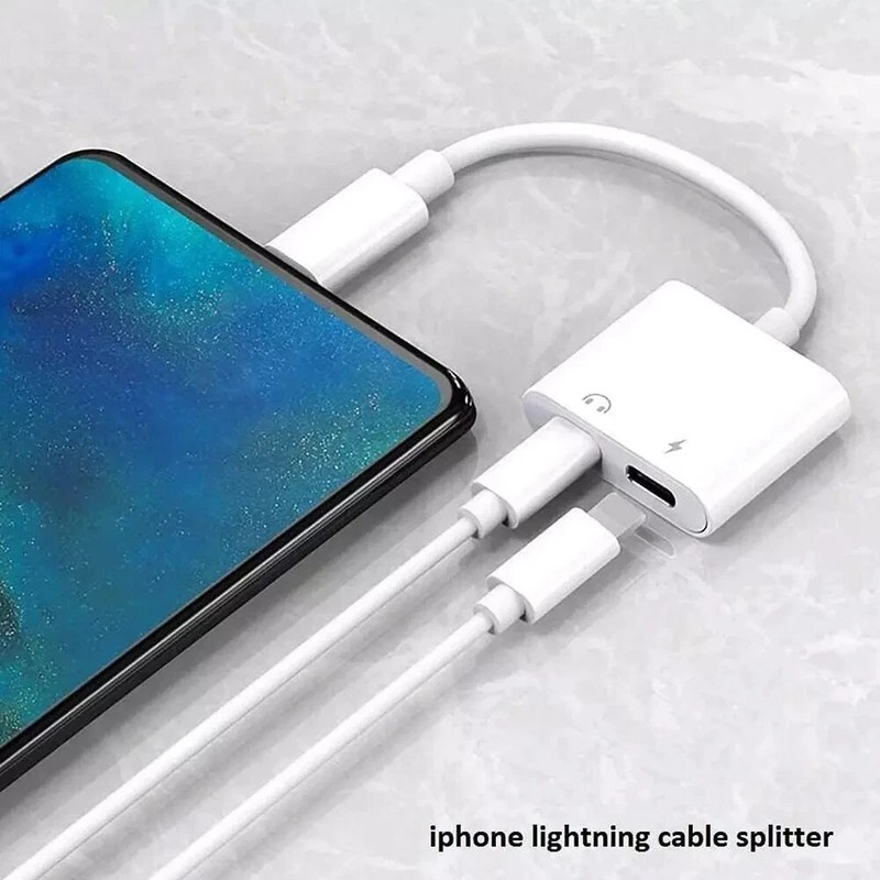 [Apple MFi Certified] 2PACK IPhone Lightning To 2 Lightning Adapter, Dual AUX + gallery