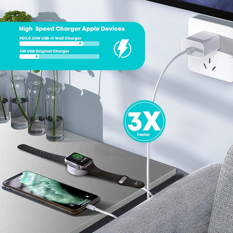 Magnetic Type C Fast Charger Dock 35W Power Adapter Cube For iPhone Apple Watch gallery