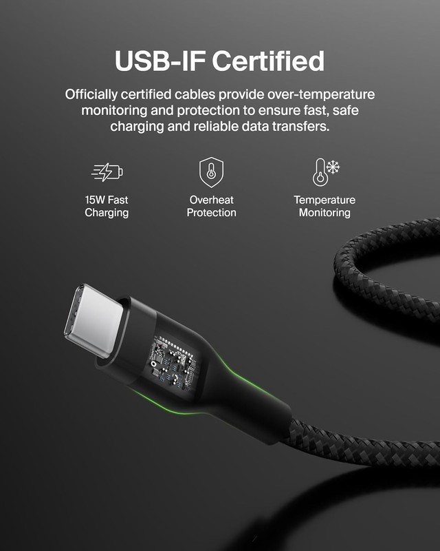 Belkin BoostCharge Pro Flex Braided USB-A to USB-C Cable, USB-IF Certified gallery
