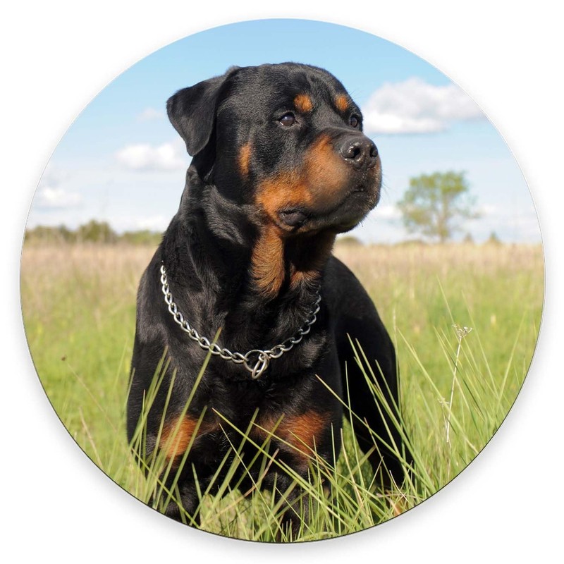 Purebred Rottweiler Round Mouse Pad,Non-Slip Rubber Base Wireless Gaming Mous…