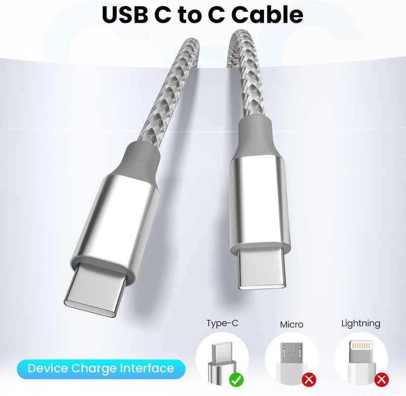 KYEHD USB C Cable，3 Pack 10FT 60W Fast Charging USB C to USB C Cable, Durable gallery