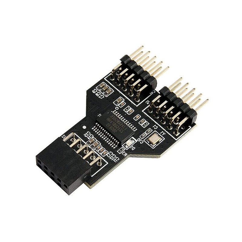 1Pcs USB2.0 Motherboard 9Pin to Dual 9Pin Male Adapter USB 9pin-2x9pin Splitt…
