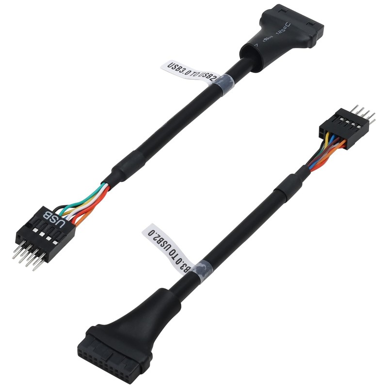 USB 3.0 19 Pin Female To 2.0 9 Pin Converter Motherboard Header 6 Inch 2 PCS