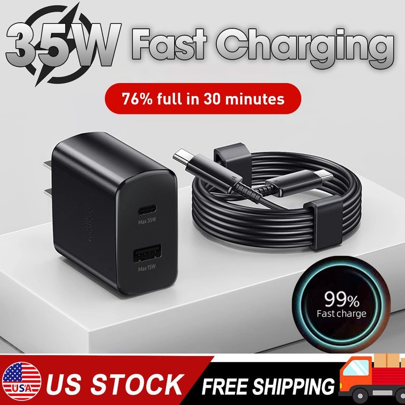 Cables Super 35W PD Power Adapter Duo Wall Charger For Samsung S21 /S23 /S22 S20 gallery