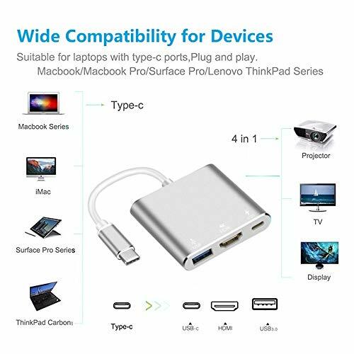 Type C USB 3.1 to USB-C 3.0 4K HDMI Adapter Cable 3 in 1 For Android LG Samsung gallery