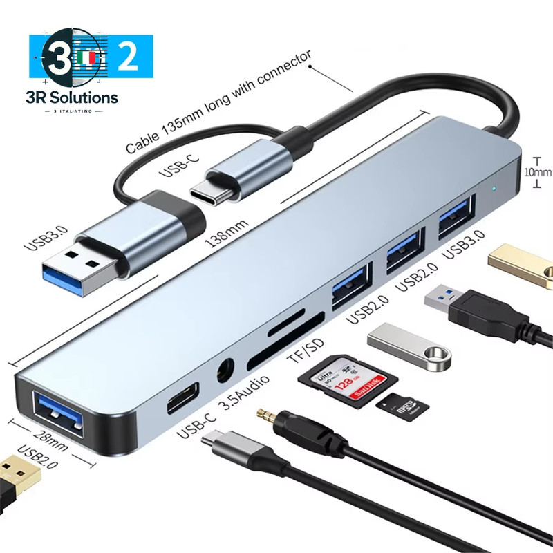 USB 3.0 Type C Adapter Docking Ststation USB 2.0 Port SD TF Card Reader gallery