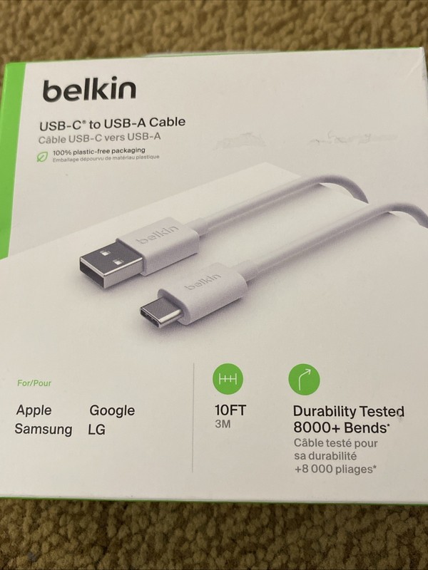 Belkin USB- to USB- A Cable for Apple Samsung Google LG 10 FT Free Shipping gallery