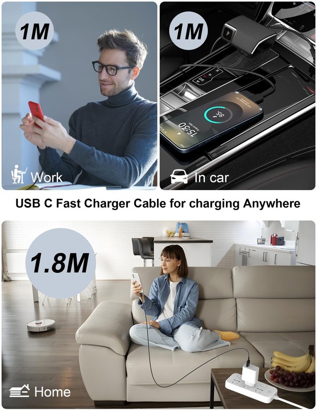 1M 2Pack for Samsung USB C to C Charging Cable,3A 25W 3FT C Fast Charger Data... gallery