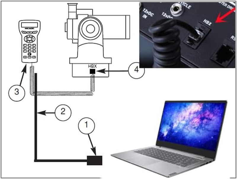 505 Control Cable for Meade HC Autostar/Audiostar/497, USB Firmware Upgrade Cabl gallery