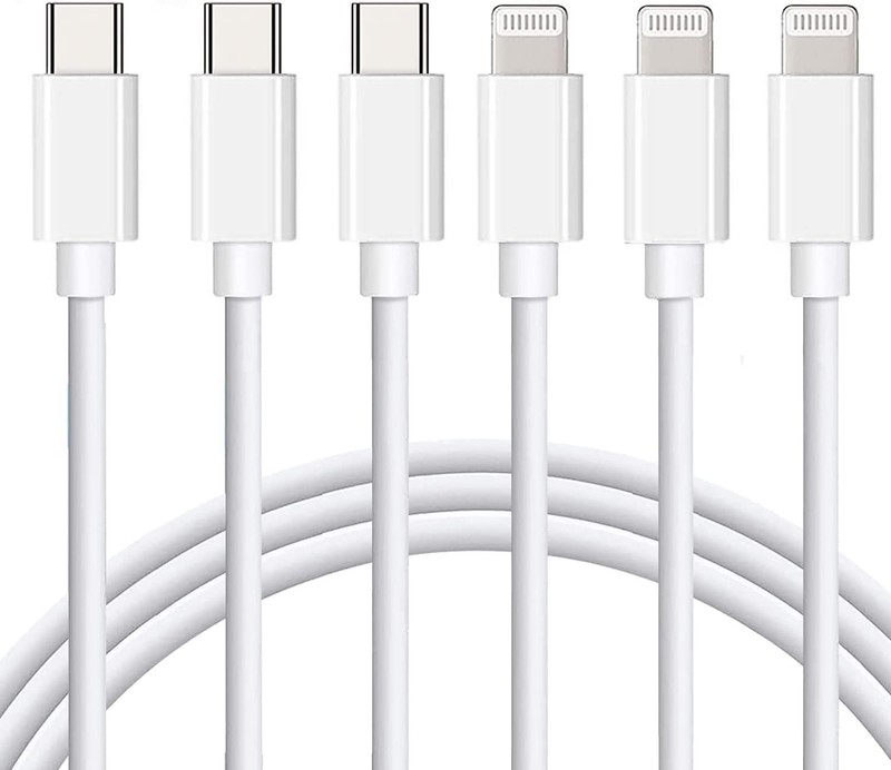 Apple MFi Certified USB C to Lightning Cable 3Pack 6FT iPhone Charger White