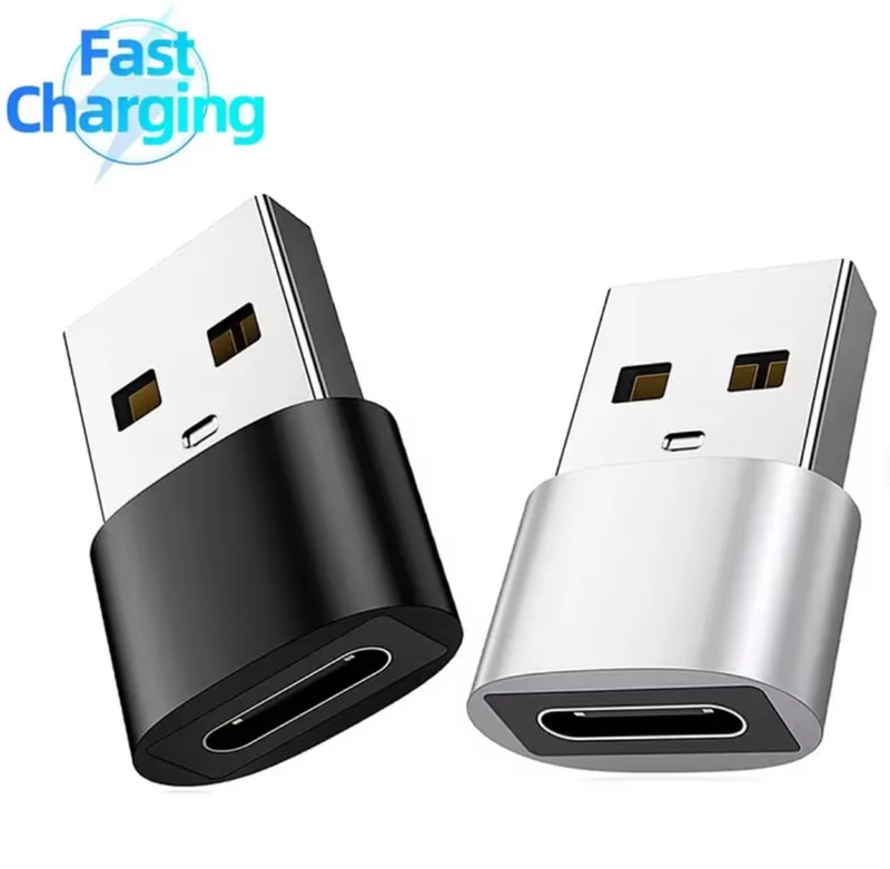 4 Pack, USB-C to Type A Adapter, Fast Charging and Data Transfer, Gray gallery