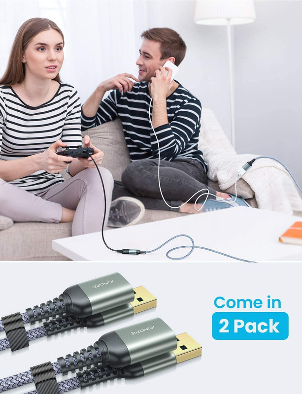 2 Pack USB Extensions Cable High Speed USB 3.0 Extension Cord Type a Male to Fem gallery