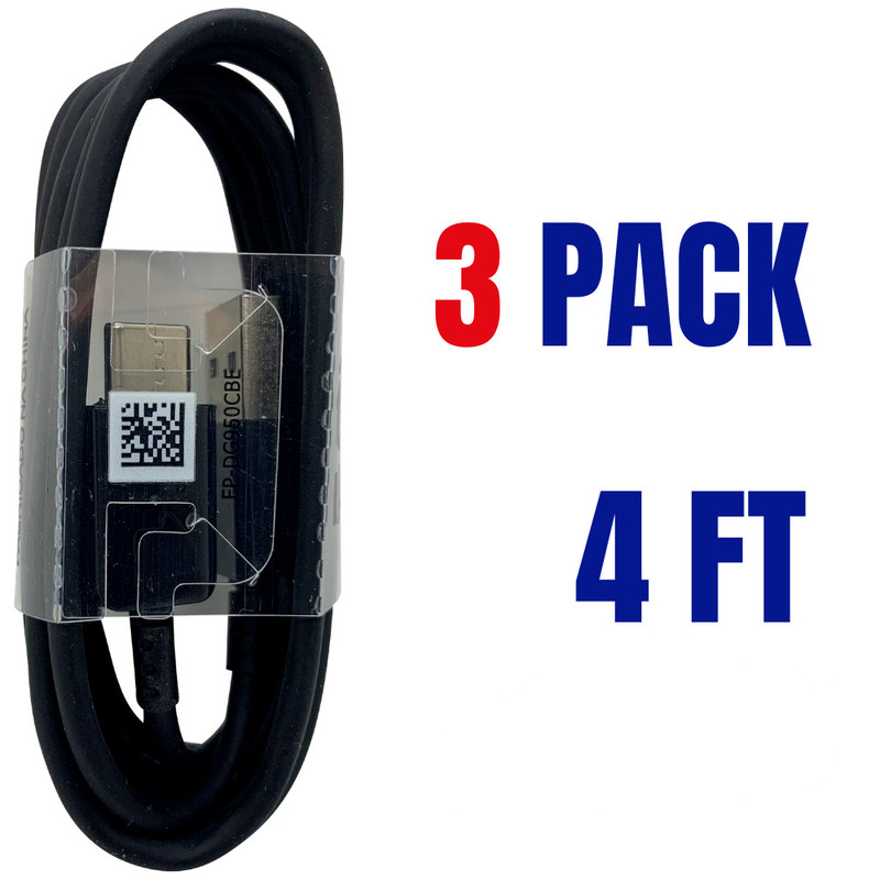 For Samsung s10 s9 Android LG Fast Wall Car Charger 3Pack 4Ft Type-C USB-C Cable