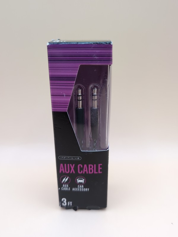 Infinitive 3ft AUX Cable 3.5mm Male Mini to Male Mini Stereo Audio Black Sealed