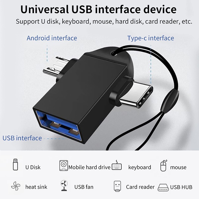 2 in 1 OTG Converter USB 3.0 to Micro USB Type C Adapter Data Sync Plug gallery