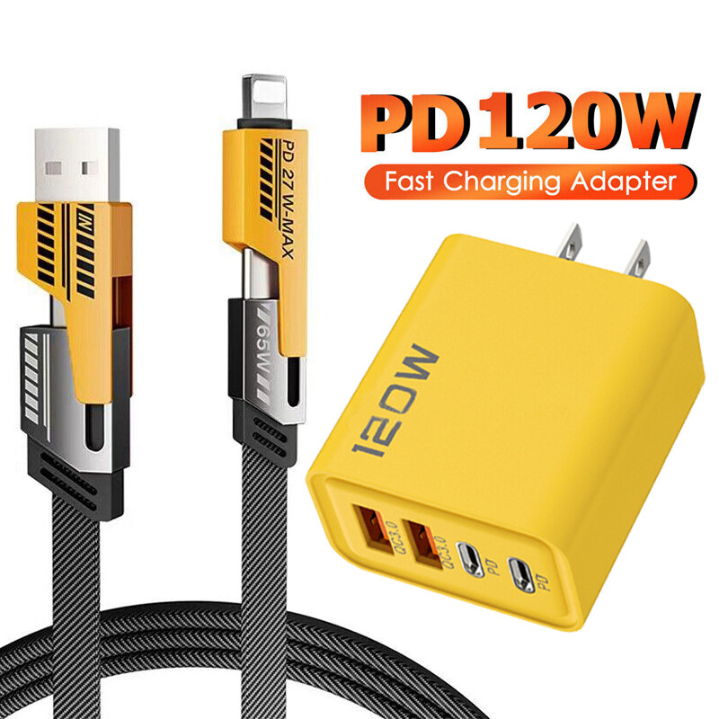 120W Fast Charging USB-C+PD Wall Charger Adapte For iPhone 16 15 Pro Max 14 13