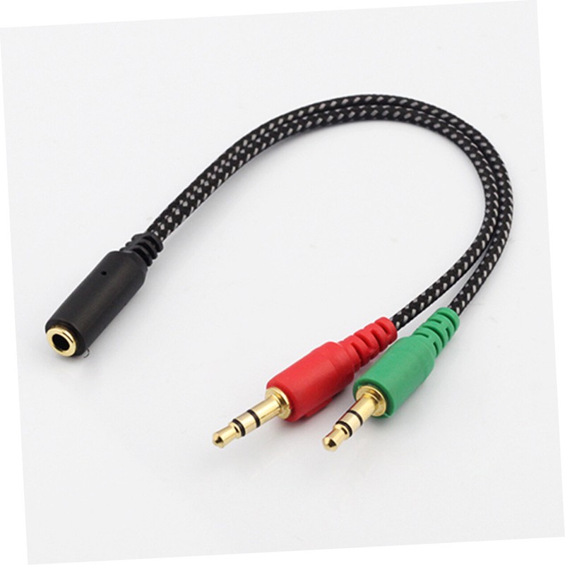 Female to 2 Male Headset Splitter Cable Computer Headphones Microphone Adapter gallery