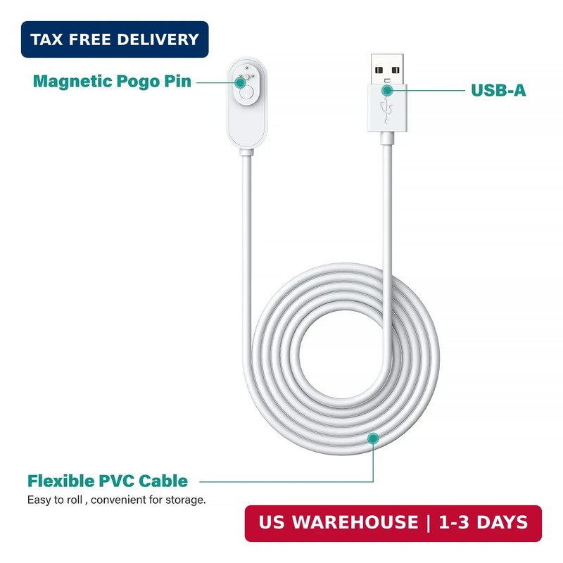 10-ft. Indoor Magnetic Charging Cable Compatible with Arlo Ultra 1 2, Pro 3 4... gallery