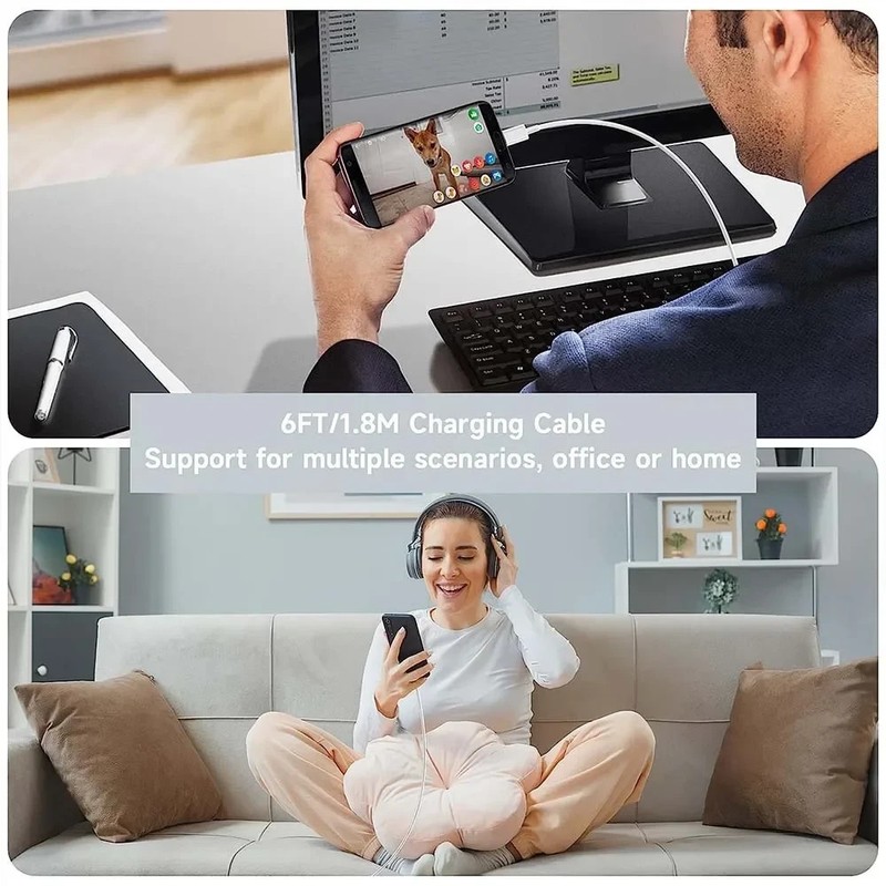 3xPcs USB-A to USB-C 10A Fast Charging Cable 1.5m Data 480Mbps Android CE gallery