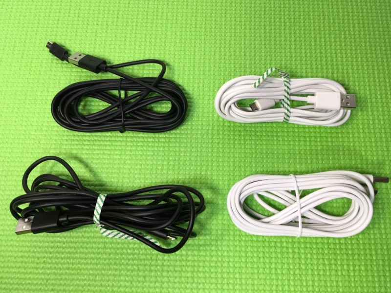Lot Of 4 Onn Sync and Charge Cable 10 feet Micro USB Cable.