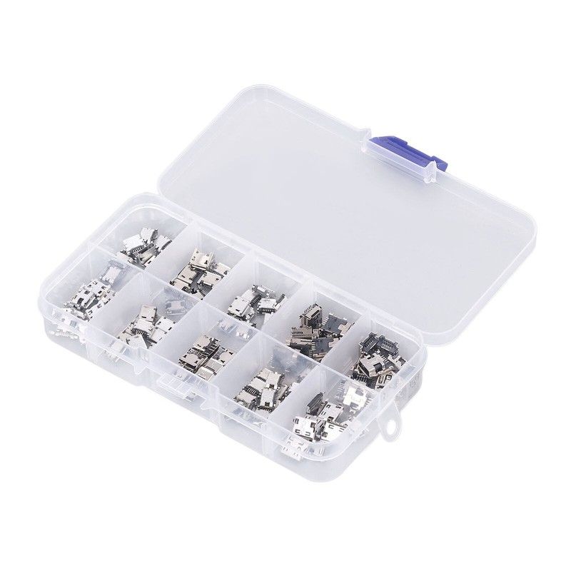 100Pcs Micro MINI USB Female Plug Connector USB Jack Connector for Household App gallery