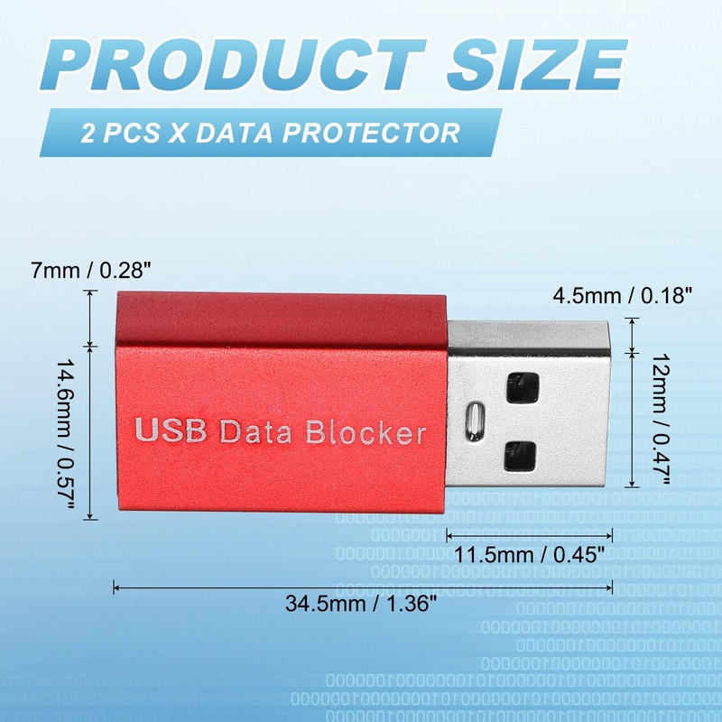 2 Pcs USB Data Blocker, USB A to A Data Protector, Red gallery
