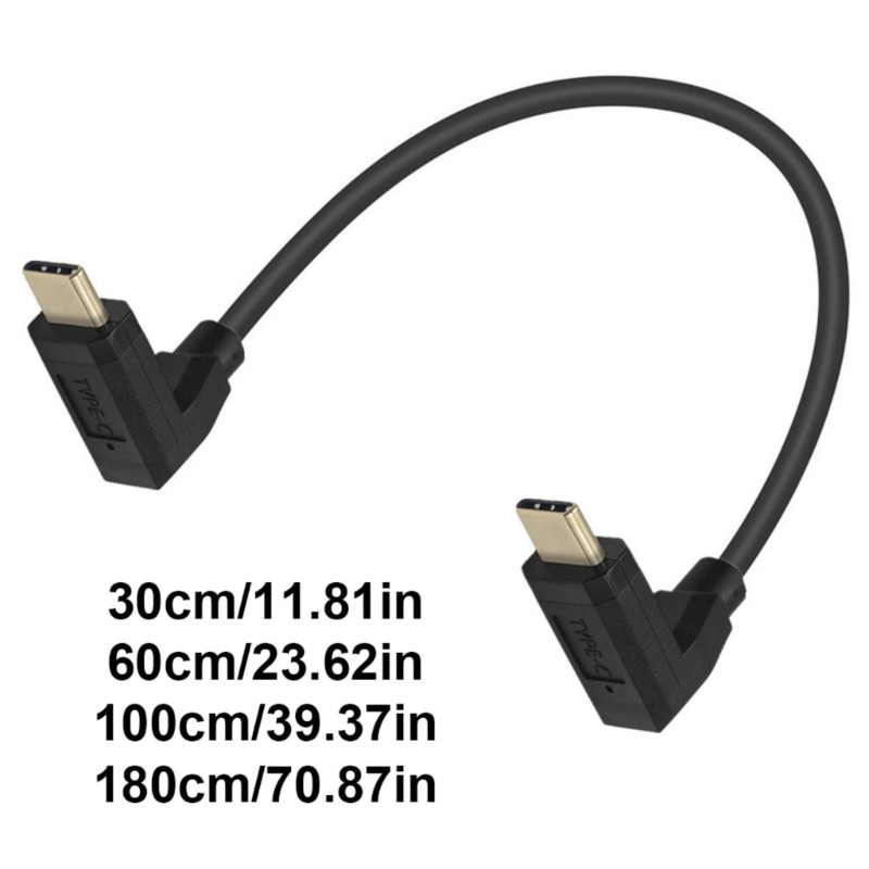 Right Angled Type C Cable Male to Male Fast Charging Cord 10Gbps Data Transfer gallery